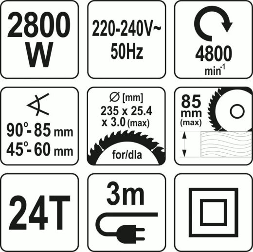 Пила дискова Yato YT-82154 - 2