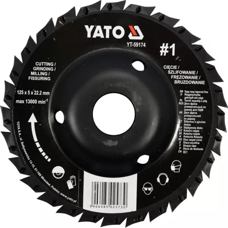 Диск-фреза Yato 125/22.2 мм (YT-59174) Диск-фреза Yato 125/22.2 мм (YT-59174)