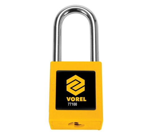 Замок навісний VOREL 77100 з дугою Ø= 6 мм, h= 38 мм, 2 ключі, корпус покритий нейлоном- 40х20х45 мм Замок навісний VOREL 77100 з дугою Ø= 6 мм, h= 38 мм, 2 ключі, корпус покритий нейлоном- 40х20х45 мм