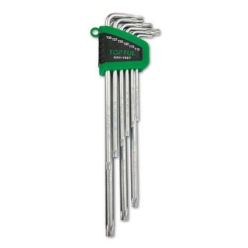 Набор ключей Г-обр. TOPTUL TORX T10-T50 9 ед. супердлинных с отверстием (GAAL0919) GSN-09ET - 1