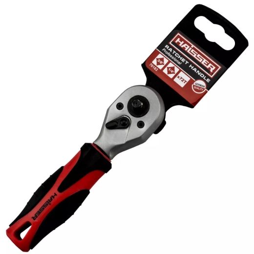 Ручка-тріскачка двостороння 3/8" і 1/4" 72 зубці HAISSER 70183 Ручка-тріскачка двостороння 3/8" і 1/4" 72 зубці HAISSER 70183