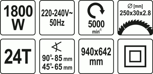 Пила циркулярна Yato YT-82165 - 5