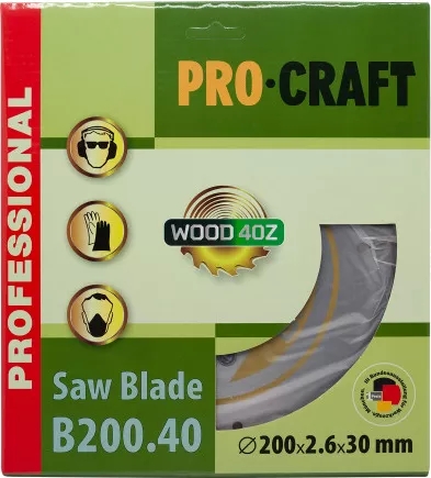 Пильный диск по дереву Procraft B200.40, 40T (020040) - 2