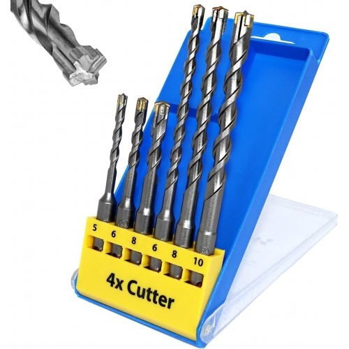 Набір бурів S&R Meister 4X Cutter HSS SDS-plus 6 шт - 1