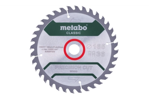 Пиляльний диск Metabo Precision Cut Classic HW/CT 165х2.2/1.4x20, Z36 WZ 15° /B 628662000 Пиляльний диск Metabo Precision Cut Classic HW/CT 165х2.2/1.4x20, Z36 WZ 15° /B 628662000