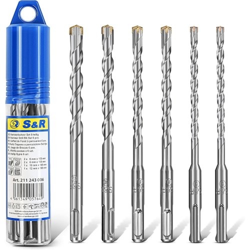 Набір бурів S&R SDS-plus 6 шт. у тубусі - 1