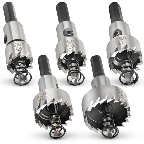 Набір коронок по металу S&R Meister HSS M35 Co5% (у зборі) 5 шт - 4