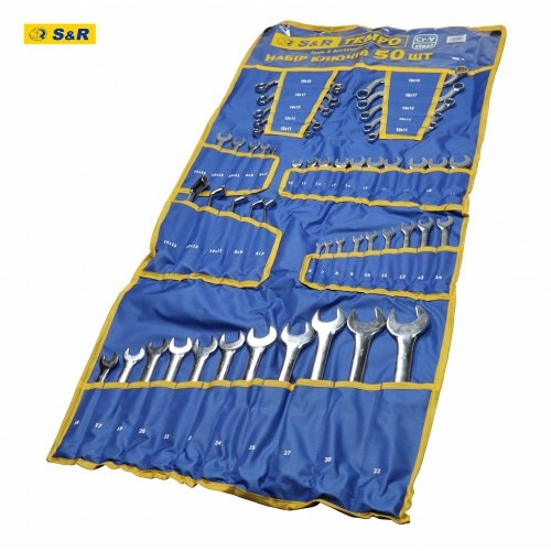 Набор ключей S&R Tempo 50 шт в тканевом чехле - 1