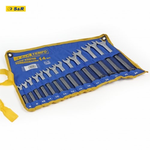 Набор ключей S&R Tempo 14 шт в тканевом чехле - 1