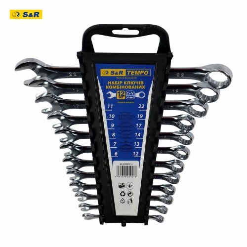 Набор ключей S&R Tempo 12 шт в пластиковой клипсе - 1
