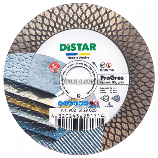 Диск алмазний 1A1R 125x2,0x8/20x22,23 Distar PRO Gres Диск алмазний 1A1R 125x2,0x8/20x22,23 Distar PRO Gres