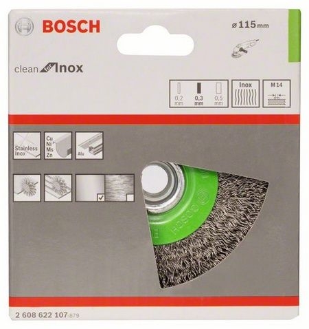 Щітка дискова із нержавіючого сталевого дроту Bosch Clean for Inox Ø 115x0.3 мм - 2