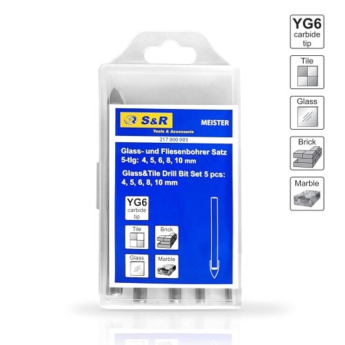 Набір свердл по склу та кераміці S&R Meister 5 шт - 4