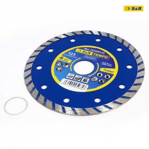 Диск алмазный S&R Tempo 125 x 2.0 x 22.2 TURBO камень - 4