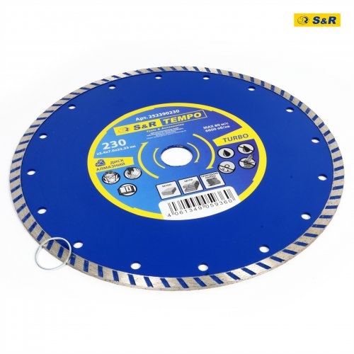 Диск алмазный S&R Tempo 230 x 2.4 x 22.2 TURBO камень - 3