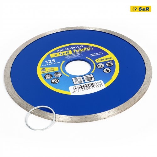 Диск алмазный S&R Tempo 125 x 1.8 x 22.2 CORONA керамика - 5
