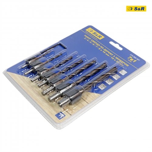 Набір свердл S&R Meister 7 шт по дереву із зенкером - 3
