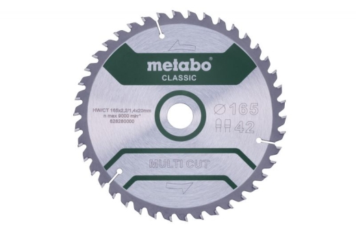 Пиляльний диск Metabo Multi cut Classic HW/CT 165х2.2/1.4x20, Z42 FZ/TZ 5° /B 628661000 Пиляльний диск Metabo Multi cut Classic HW/CT 165х2.2/1.4x20, Z42 FZ/TZ 5° /B 628661000