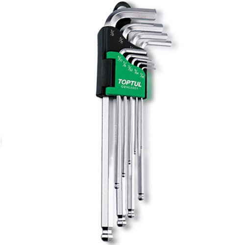 Набор шестигранников дюймовых с шаром TOPTUL 1/16"-3/8" 9 ед. GBAL0901 - 1