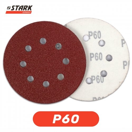 Папір шліфувальний Stark D125 мм 8 отворів зернистість 100 5 шт. - 3