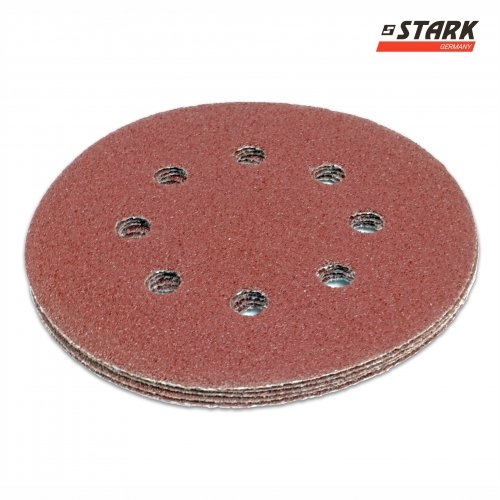 Папір шліфувальний Stark D125 мм 8 отворів з. 80 5 шт. - 1