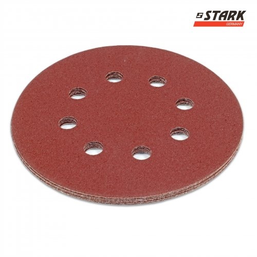 Папір шліфувальний Stark D125 мм 8 отворів зернистість 120 5 шт. - 1