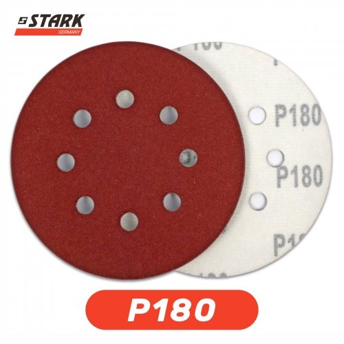 Папір шліфувальний Stark D125 мм 8 отворів з. 180 5 шт. - 4