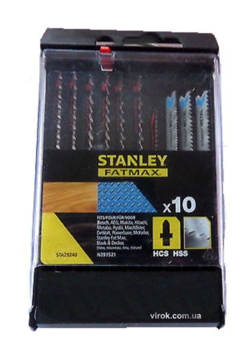 Набір полотен для електролобзика STANLEY STA29240-XJ, 10 шт, хвостовик Т - 1