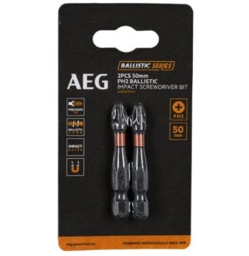 Набір ударних біт AEG AAK502PH2 PH2x50 мм 2 шт - 1