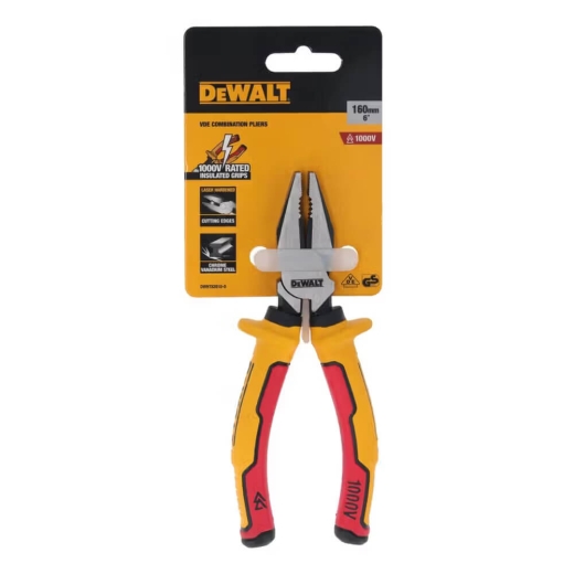 Плоскогубцы электричество DeWALT DWHT82810-0 LASER HARDENEDl VDE 1000V комбинированные длиной 160 мм - 3