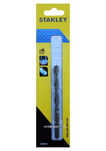 Свердло по металу STANLEY STA50720-QZ HSS-CNC, Ø= 8 мм - 1