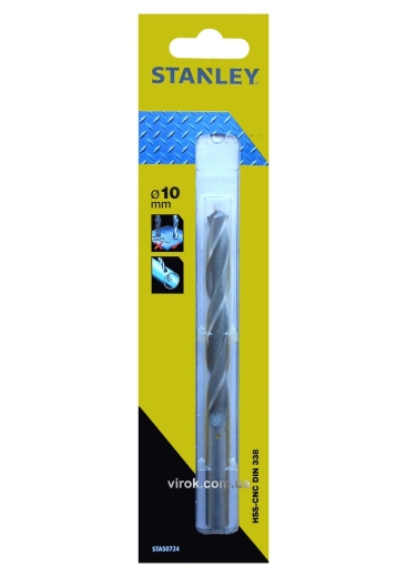 Сверло по металлу STANLEY STA50724-QZ HSS-CNC, Ø=10 мм - 1