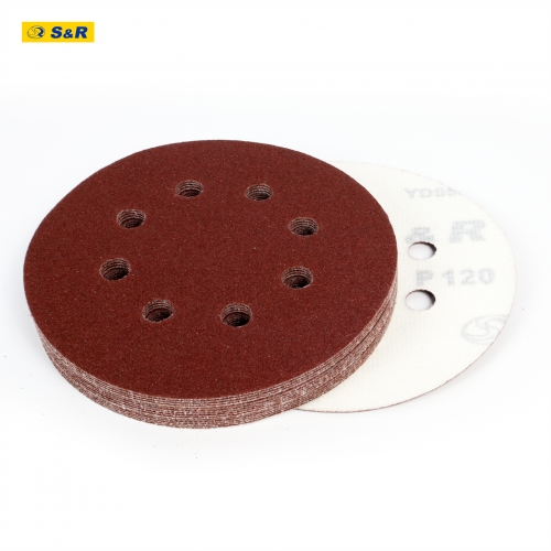 Набор шлифовальной бумаги S&R 8 отверстий 125 мм 120 шт - 6