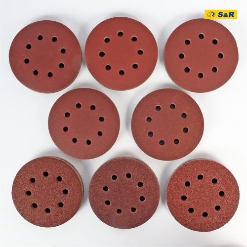 Набор шлифовальной бумаги S&R 8 отверстий 125 мм 120 шт - 11