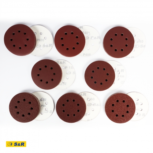 Набор шлифовальной бумаги S&R 8 отверстий 125 мм 120 шт - 14