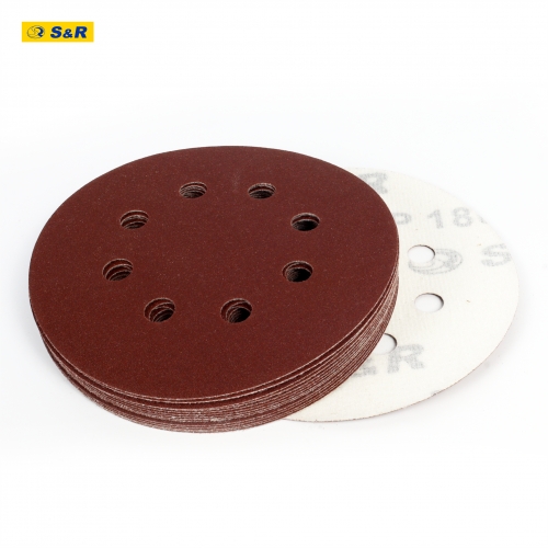 Набор шлифовальной бумаги S&R 8 отверстий 125 мм 120 шт - 5