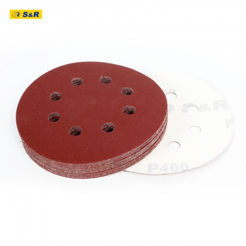 Набор шлифовальной бумаги S&R 8 отверстий 125 мм 120 шт - 3