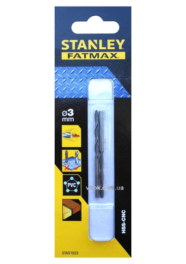 Сверло универсальное скоростное STANLEY STA51023-QZ Ø= 3 мм - 1
