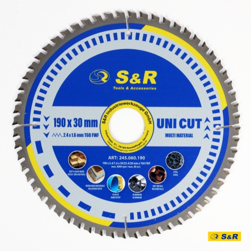 Диск пильный универсальный S&R UniCut Meister FWF 190х30х2,4 мм - 1