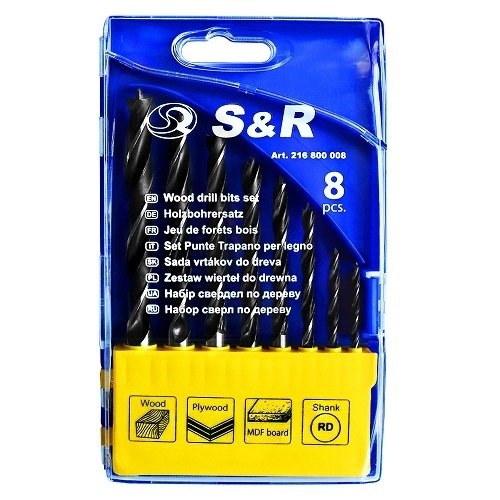 Набір свердел по дереву S&R 8 шт. - 1