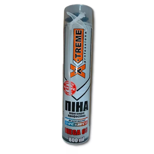 X-Treme МЕГА 65 Пена монтажная многоцелевая 800 мл X-Treme МЕГА 65 Пена монтажная многоцелевая 800 мл