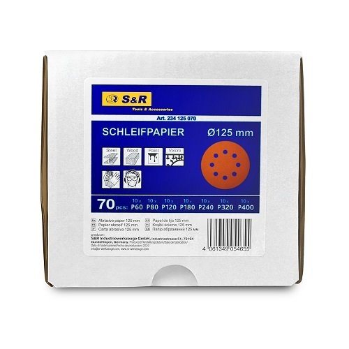 Набір шліфувальних кругів S&R 234-125-070 70 шт. - 1
