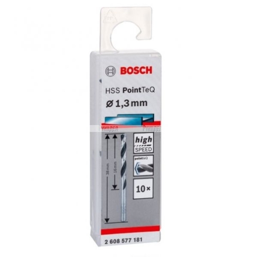 Свердло по металу Bosch HSS-PointTeQ 1,3 x 38 мм, 10 шт Свердло по металу Bosch HSS-PointTeQ 1,3 x 38 мм, 10 шт