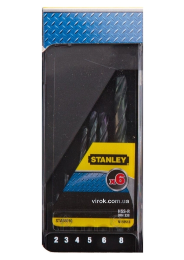 Набір свердл по металу STANLEY STA56010-QZ Ø= 2 - 8 мм. 6 шт - 1
