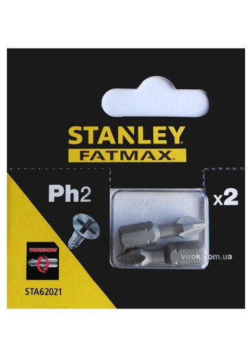 Отверточная насадка STANLEY STA62021-XJ PH2 x 25 мм. 2 шт - 1