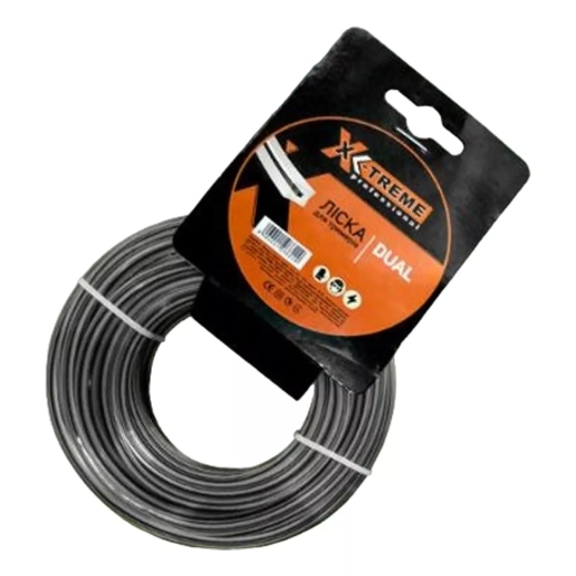 Леска для мотокосы X-TREME 2,4 мм х 15 м, серая Леска для мотокосы X-TREME 2,4 мм х 15 м, серая