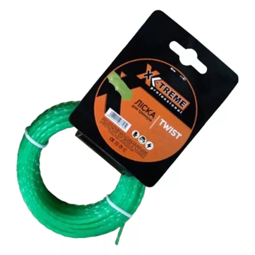 Леска для мотокосы X-TREME 3,0 мм х 15 м, зеленая Леска для мотокосы X-TREME 3,0 мм х 15 м, зеленая