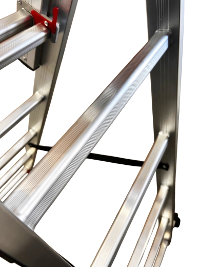 Драбина алюмінієва трисекційна GTM KME308 3x8 сходинок 2.18-4.88м - 8