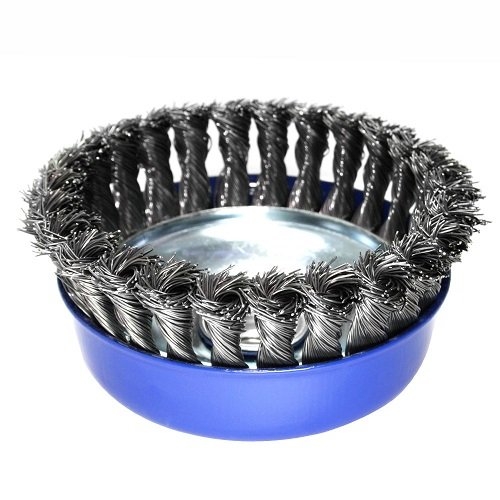 Щетка чашечная прямая S&R 125 мм, стальная плетеная проволока - 4