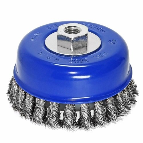 Щетка чашечная прямая S&R 125 мм, стальная плетеная проволока - 1